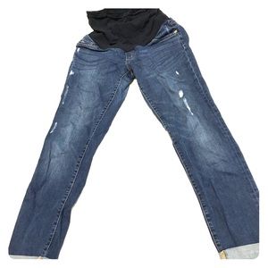 Distressed, super cute maternity jeans